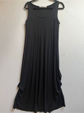 Simons Convertible Black Sleeveless Tank Maxi Midi Dress Womens Sz L